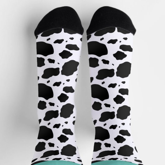 Chaussette Vache animale Turquoise amusante Imprimer (Haut)