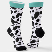 Chaussette Vache animale Turquoise amusante Imprimer (Angulaire)