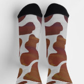 Chaussette Vache Brown et Motif blanc (Haut)