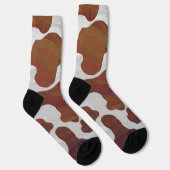 Chaussette Vache Brown et Motif blanc (Droite)