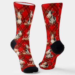 Chaussette Vache de Noël