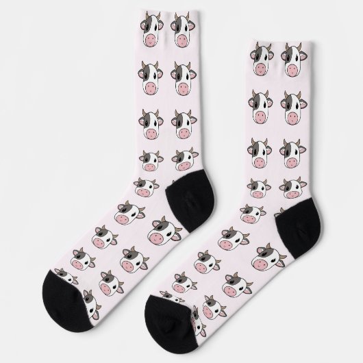 Chaussette Vache mignonne rose (Gauche)
