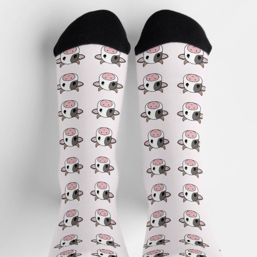 Chaussette Vache mignonne rose (Haut)
