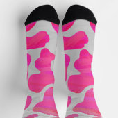 Chaussette Vache Motif rose et blanc chaud (Haut)