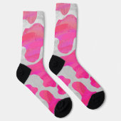 Chaussette Vache Motif rose et blanc chaud (Droite)