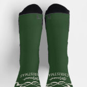 Chaussette Vaches de Noël modernes | Classic Holiday Green (Haut)