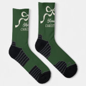 Chaussette Vaches de Noël modernes | Classic Holiday Green (Droite)