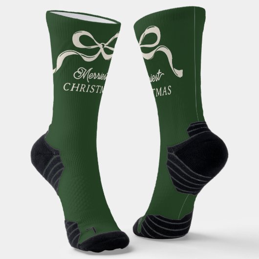 Chaussette Vaches de Noël modernes | Classic Holiday Green (Angulaire)