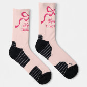 Chaussette Vaches rose moderne Rétro Noël (Droite)