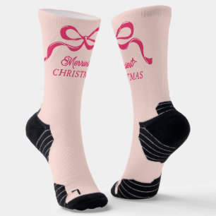 Chaussette Vaches rose moderne Rétro Noël