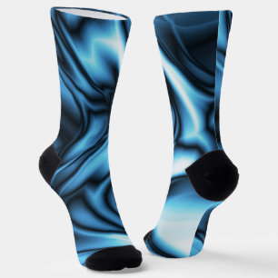 Chaussette Vague de soie bleue