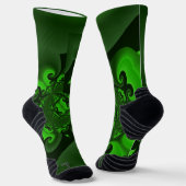 Chaussette Vague Spirale Vert Foncé Et Lime (Angulaire)