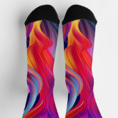 Chaussette Vagues arc-en-ciel colorées (Haut)