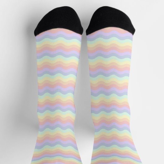 Chaussette Vagues arc-en-ciel Pastel (Haut)