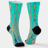 Chaussette Vagues Atomiques Abstraites Rétro Groovy Arc-en-Ci (Angulaire)