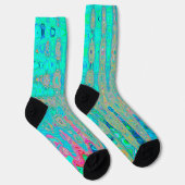 Chaussette Vagues Atomiques Abstraites Rétro Groovy Arc-en-Ci (Droite)