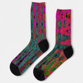 Chaussette Vagues atomiques Abstraites Turquoise Trippy (Gauche)