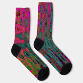 Chaussette Vagues atomiques Abstraites Turquoise Trippy (Droite)