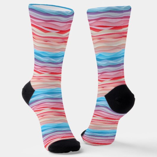 Chaussette Vagues de couleur ombre abstraites (Angulaire)