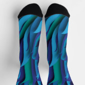 Chaussette Vagues de différentes couleurs du bleu au vert (Haut)