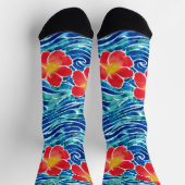 Chaussette Vagues hawaïennes et chaussons de surf à fleurs (Haut)