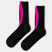Chaussette Vagues simples 2 en Magenta et noir (Gauche)