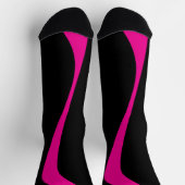 Chaussette Vagues simples 2 en Magenta et noir (Haut)