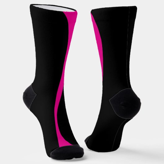 Chaussette Vagues simples 2 en Magenta et noir (Angulaire)