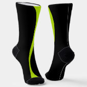 Chaussette Vagues simples 2 en vert citron et noir (Angulaire)