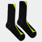 Chaussette Vagues simples 2 en vert citron et noir (Droite)