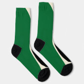 Chaussette Vagues simples 2 en vert, crème et noir (Droite)