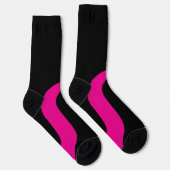Chaussette Vagues simples 3 en Magenta et noir (Droite)