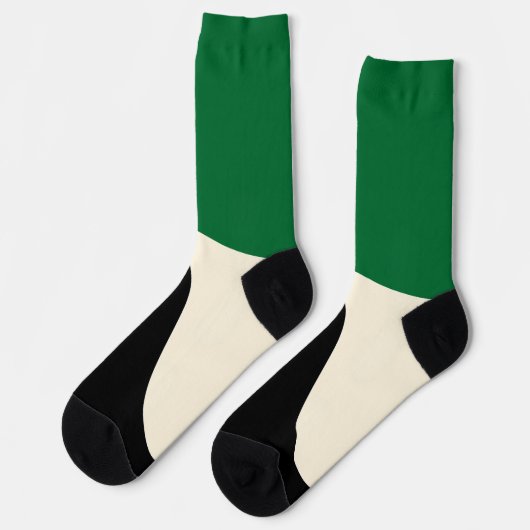 Chaussette Vagues simples 4 en vert, crème et noir (Gauche)