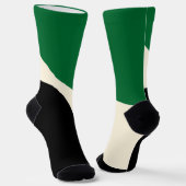 Chaussette Vagues simples 4 en vert, crème et noir (Angulaire)