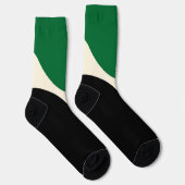 Chaussette Vagues simples 4 en vert, crème et noir (Droite)