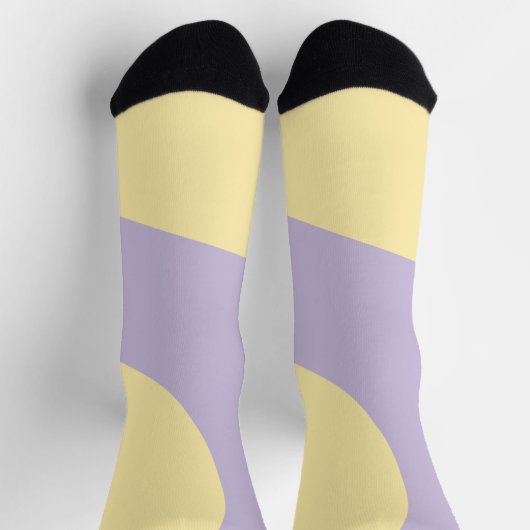 Chaussette Vagues simples en jaune pastel et violet (Haut)