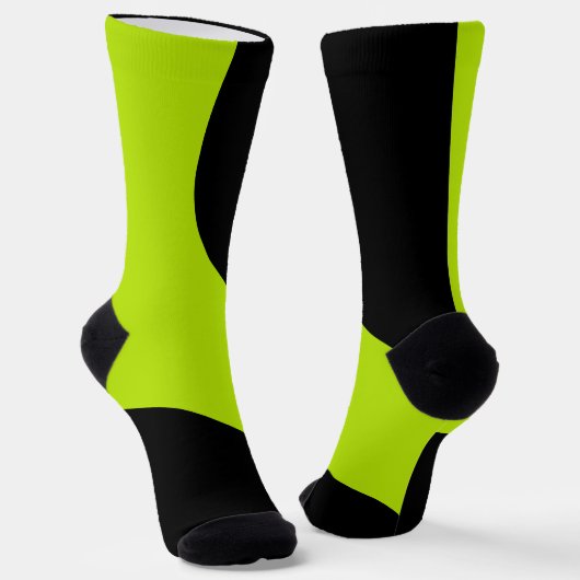 Chaussette Vagues simples en vert citron (Angulaire)