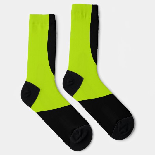 Chaussette Vagues simples en vert citron (Droite)