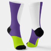 Chaussette Vagues simples en vert citron vert et violet (Angulaire)