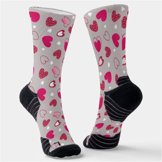 Chaussette Valentine's All Over Heart Print Crew Socks