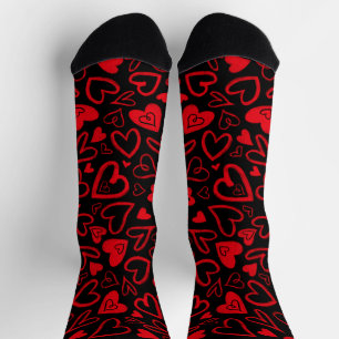 Chaussette Valentines chaussettes de jour Crazy fun coeurs ro