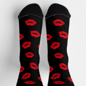 Chaussette Valentines Day Kisses Lipstick Kiss Mark (Haut)