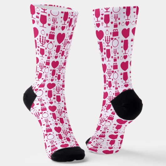 Chaussette Valentines éléments de jour motif (Angulaire)