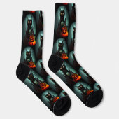 Chaussette Vampire Chat et Assistant Citrouille Halloween Sur (Droite)