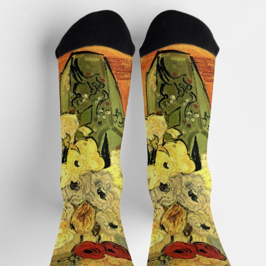 Chaussette Vase japonaise, Rose, Anémones par Vincent van Gog (Haut)