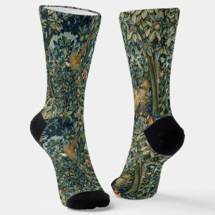 Chaussette Végétation,Animaux de la forêt Faisan ,Renard,Flor