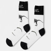 Chaussette Velociraptor Raptor Dinosaur nom personnalisé (Gauche)