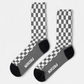 Chaussette Vérification de course gris et blanc (Gauche)