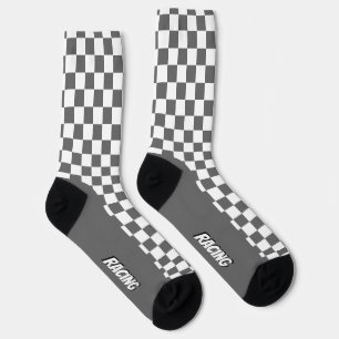 Chaussette Vérification de course gris et blanc