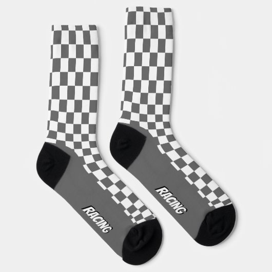 Chaussette Vérification de course gris et blanc (Droite)